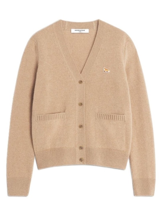 MAISON KITSUNE Sweaters - MAISON KITSUNÉ PARIS | Women's Natural Maison Kitsuné Baby Fox Boxy Cardigan